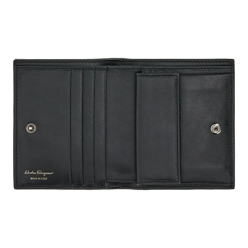 FERRAGAMO Leather Wallet Women's Black-3