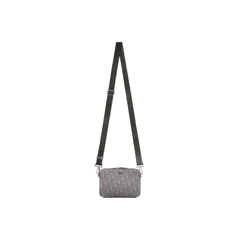DIOR Jacquard Fabric One Shoulder Crossbody Clutch Men's Metallic-4