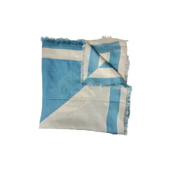 Lanvin Graphic Printed Raw Cut Edge Scarf