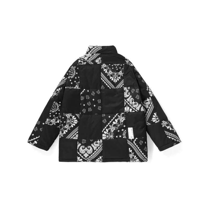 XXGOGO Cartoon Letter Stand Collar Loose Fit Puffer Jacket Unisex-2