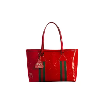 GUCCI PALACE Collaboration Patent Leather Tote Bag Shopping Bag Handbag Shoulder Bag Unisex Red