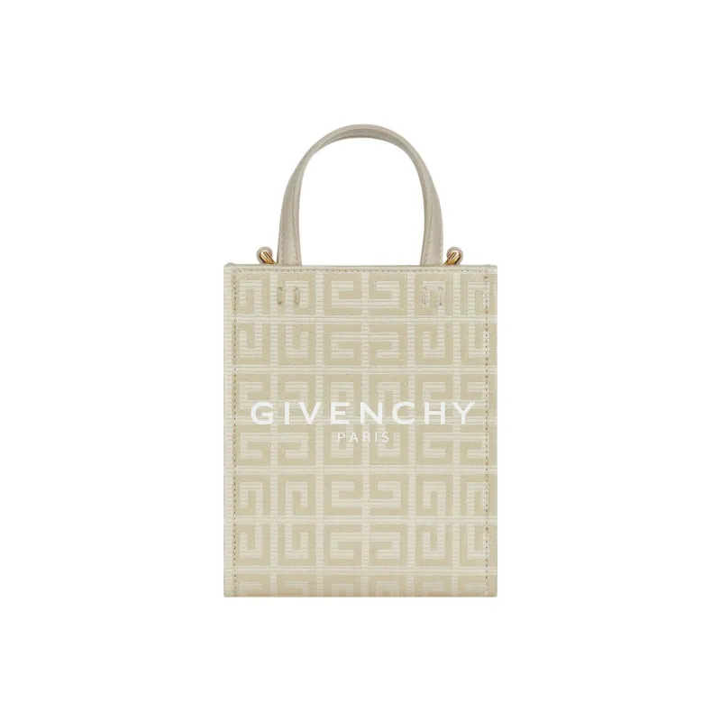 GIVENCHY Cow Leather Detail Tote Bag, Shopping Bag, Shoulder Bag, Crossbody Bag, Handbag Mini Women's Natural Beige-0