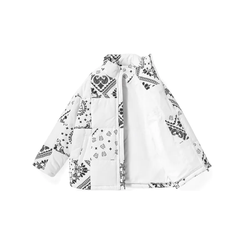 XXGOGO Cartoon Letter Stand Collar Loose Fit Puffer Jacket Unisex-7