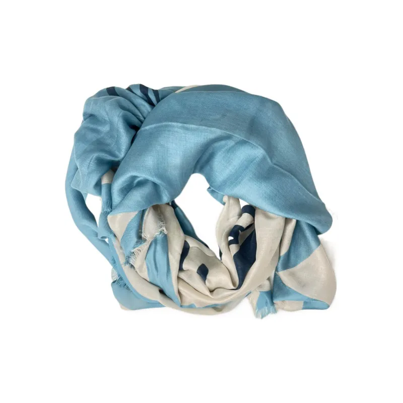 Lanvin Graphic Printed Raw Cut Edge Scarf-1
