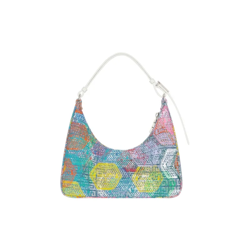 GIVENCHY BSTROY Collaboration Cut out Denim Underarm One Shoulder Handbag Small Size Women's Multicolor-2