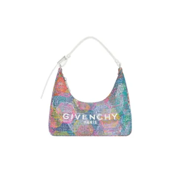 GIVENCHY BSTROY Collaboration Cut out Denim Underarm One Shoulder Handbag Small Size Women's Multicolor