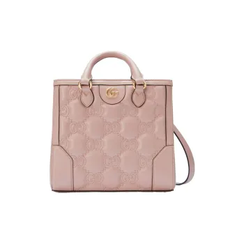 GUCCI GG Matelassé Leather Tote Crossbody Bags Handbags Mini Women's Pink