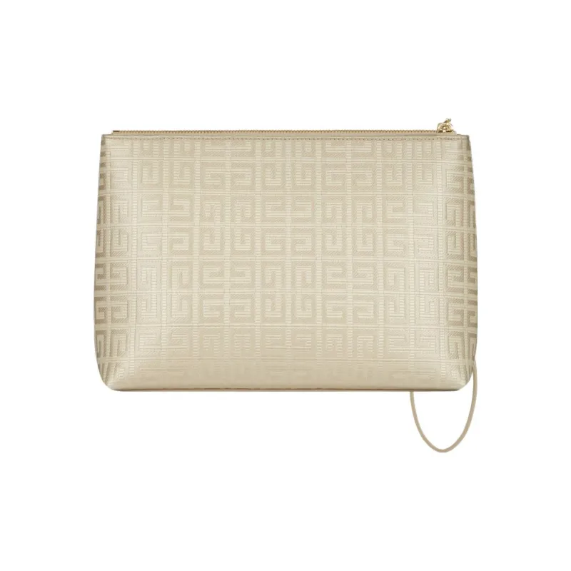 Givenchy Coated Canvas Clutch Tubas Women's Gold-1