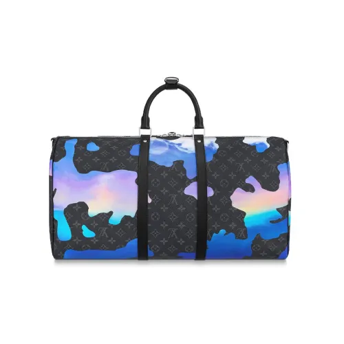 LOUIS VUITTON Keepall Bandouliere 55 Sunrise Monogram Eclipse Black/Grey/Multi