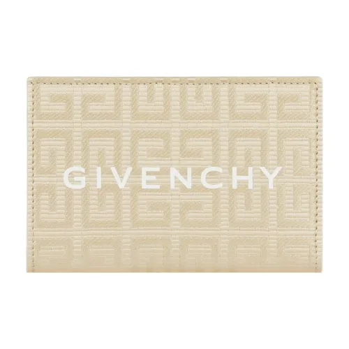 Givenchy 4G Coated Canvas With Sheepskin Detail Card Holder Wallet Women's Light Brown