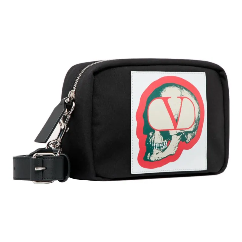 Valentino Tech Nylon With Calfskin Detail Camera Bag Shoulder Bag Crossbody Bag Men's Black-2