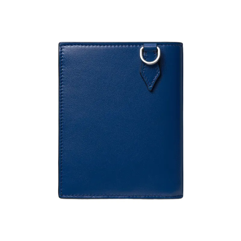 MONTBLANC Cow Leather Card Holder Wallet Men's Royal Blue-1