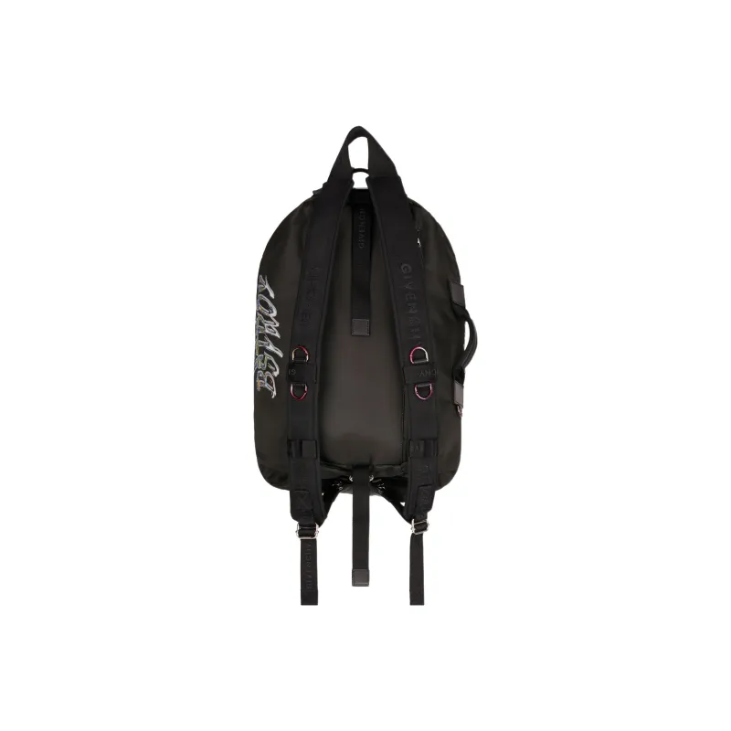 GIVENCHY BSTROY Collaboration G-Zip Fabric With Smooth Cow Leather Detail Backpack Men's Black-1