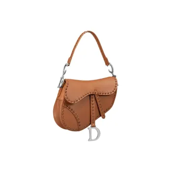 DIOR Saddle Smooth Cow Leather With Metal Detail Saddle Bag Shoulder Bag Crossbody Bag Handbag Women's Copper