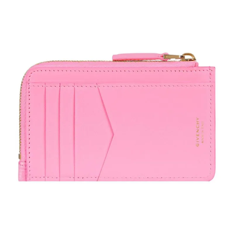 GIVENCHY 4G Coated Canvas With Sheepskin Card Holder Card Holder Women's Bright Pink-1