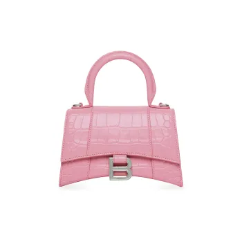 Balenciaga Hourglass Cow Leather Shoulder Bag, Crossbody Bag, Handbag Extra Small Women's Pink