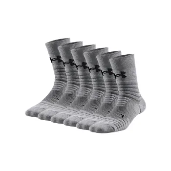 Under Armour Mid Calf Socks Unisex 6 Pack Gray