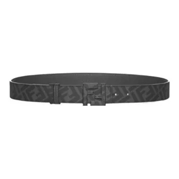 FENDI Cow Leather Belts Men's Black 3.5cm
