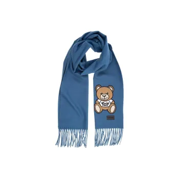 MOSCHINO Wool Knit Scarf Men's Blue