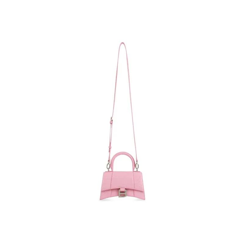 Balenciaga Hourglass Cow Leather Shoulder Bag, Crossbody Bag, Handbag Extra Small Women's Pink-4