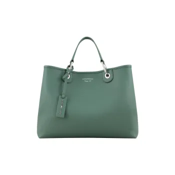 EMPORIO ARMANI Leather Crossbody Tote Bag, Handbag Women's Green