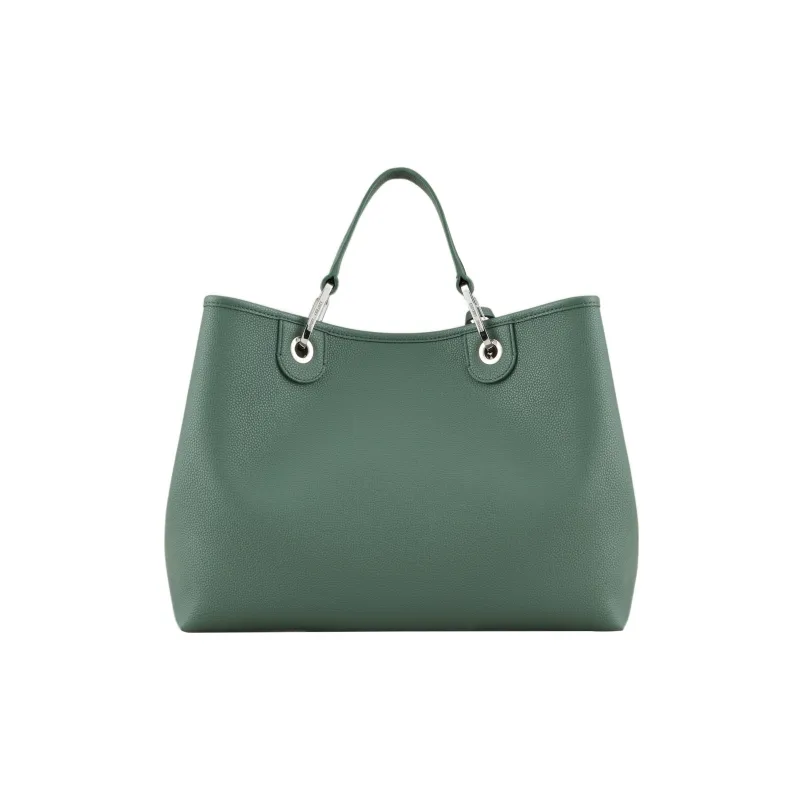 EMPORIO ARMANI Leather Crossbody Tote Bag, Handbag Women's Green-2