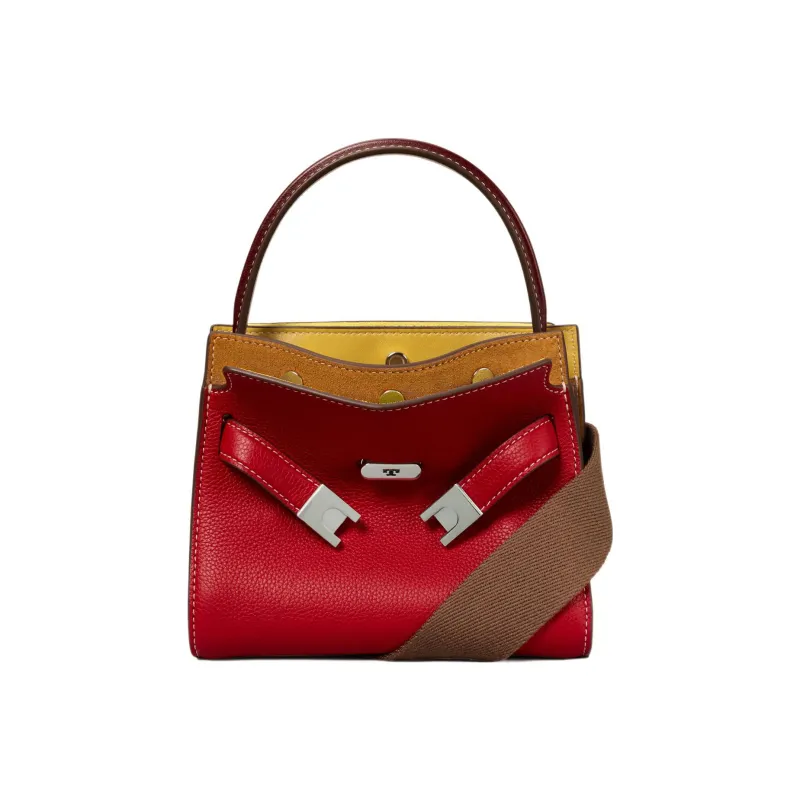 TORY BURCH Lee Radziwill Grain Leather Handbag Shoulder Bag Crossbody Bag Mini Women's Red-2