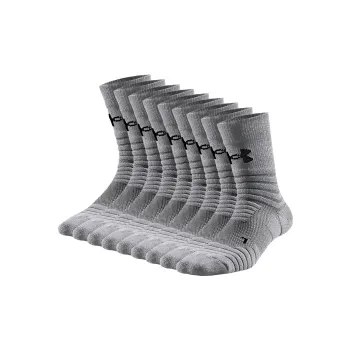 Under Armour Mid Calf Socks Unisex 9 Double Loads Gray