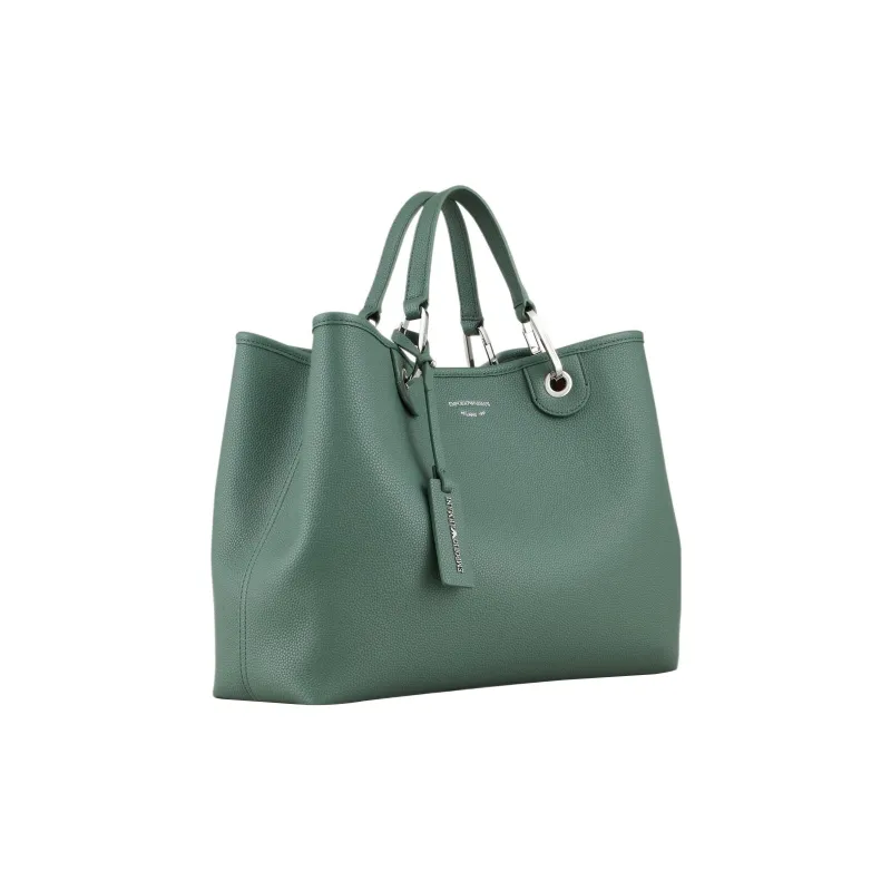 EMPORIO ARMANI Leather Crossbody Tote Bag, Handbag Women's Green-1