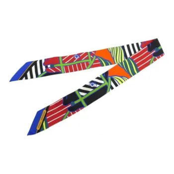 HERMES Twilly Silk Scarf Women's Multicolor