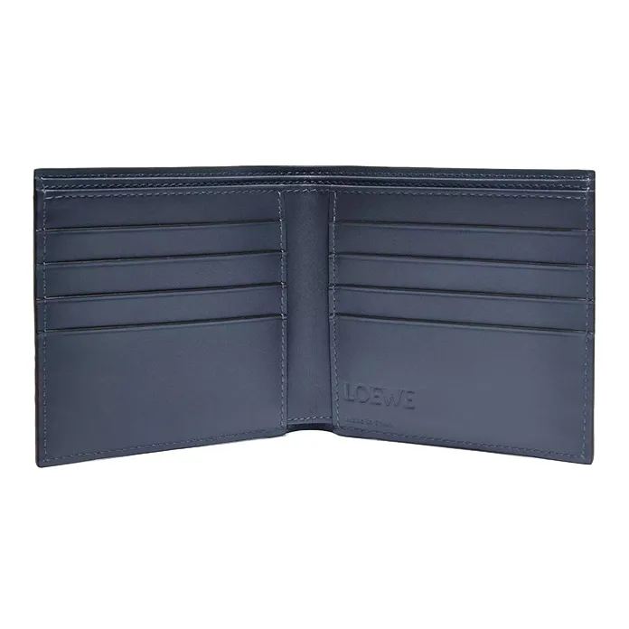 LOEWE Soft Grained Cow Leather Wallet Men's Agate Blue-3