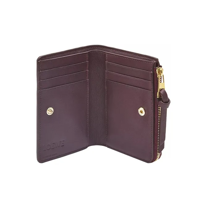 LOEWE Cow Leather Wallet Women's Plum-4