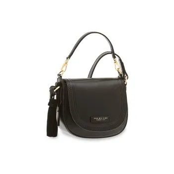 THE BRIDGE Leather Crossbody One Shoulder Handbag Women's Black