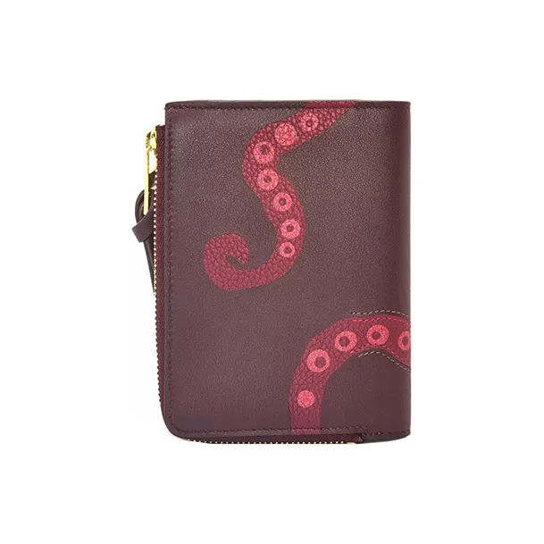 LOEWE Cow Leather Wallet Women's Plum-2