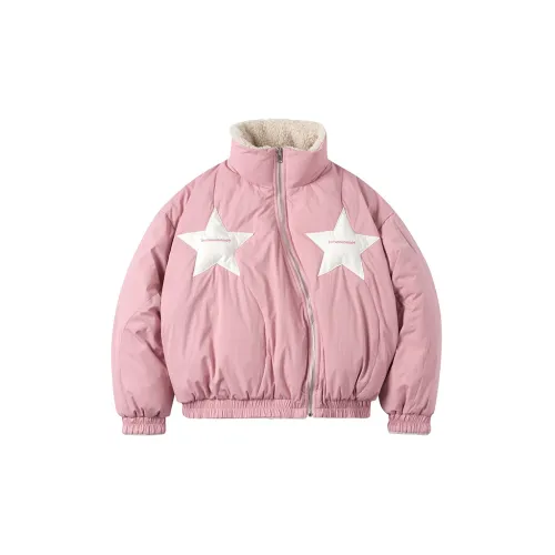 BETWEENAND Puffer Jackets Women's Pink Reversible