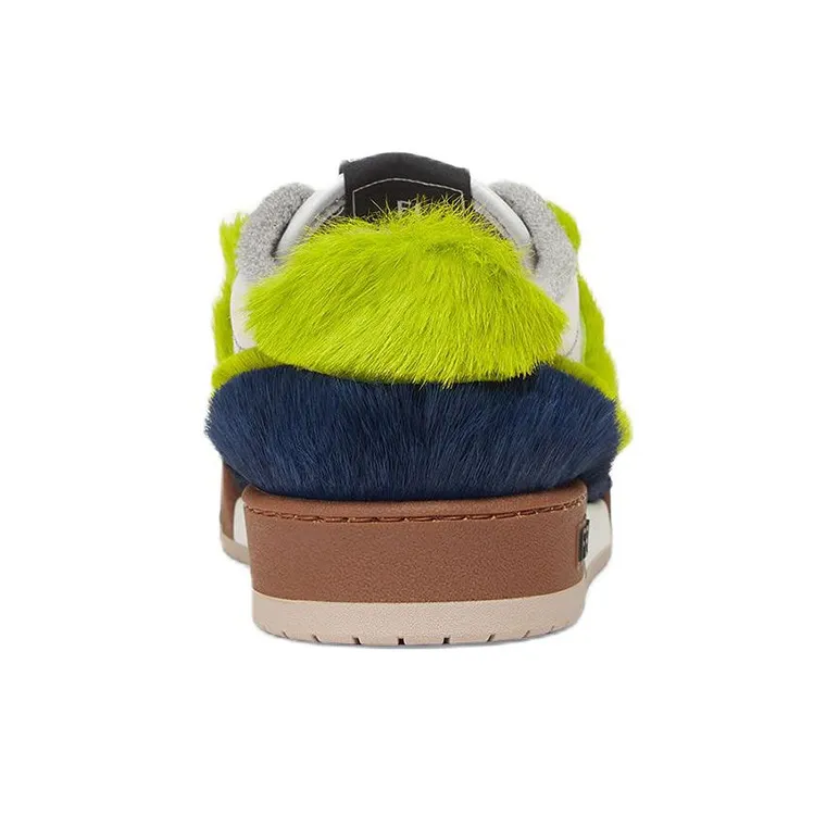 FENDI Match Stylish Skateboarding Shoes Men's White Blue Green-3