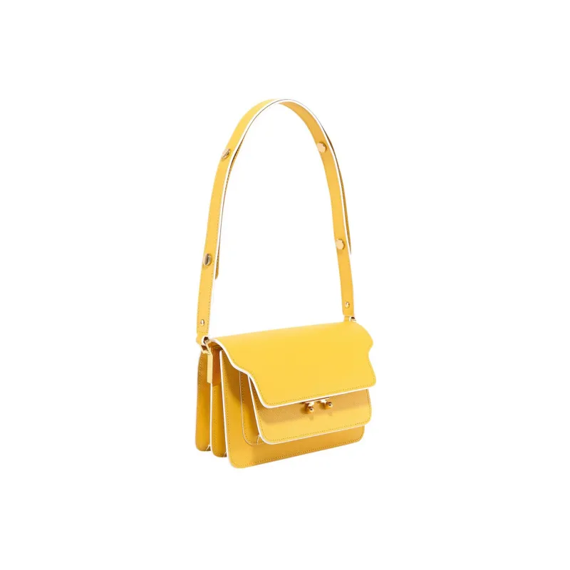 MARNI Trunk Cow Leather Shoulder Bag, Crossbody Bag Mini Women's Bright Yellow-1
