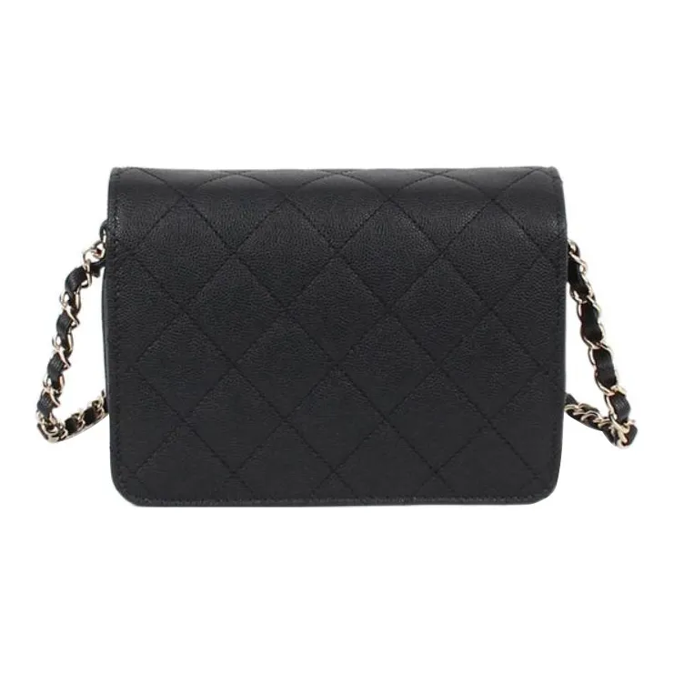 CHANEL Grain Calfskin Flap Bag, Shoulder Bag, Crossbody Bag Women's Black-2