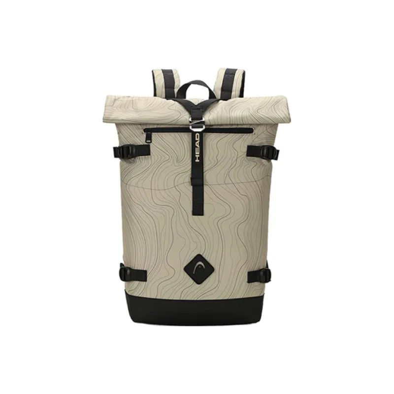 HEAD Fabric Laptop Backpack Large Size Unisex Black Light Gray Dark Khaki Fabric Color-5