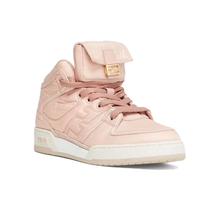 FENDI Logo Embossed High Top Sneakers Women's-2