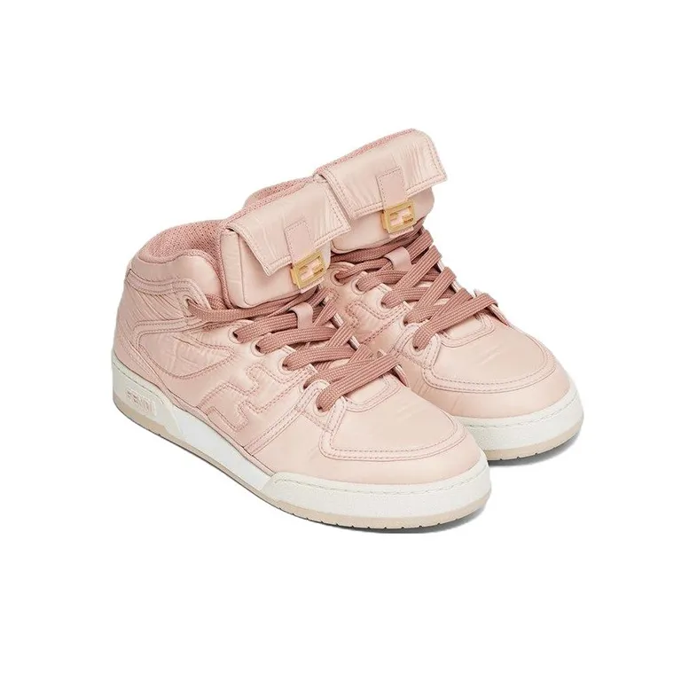 FENDI Logo Embossed High Top Sneakers Women's-3