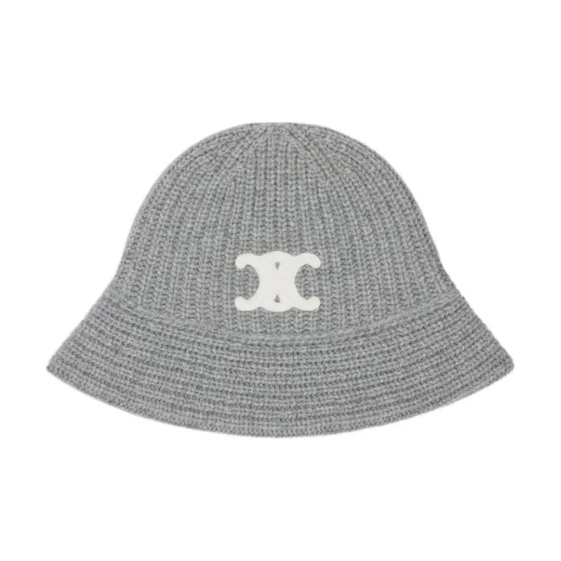 CELINE 10s Triomphe Cashmere Bucket Hat-0