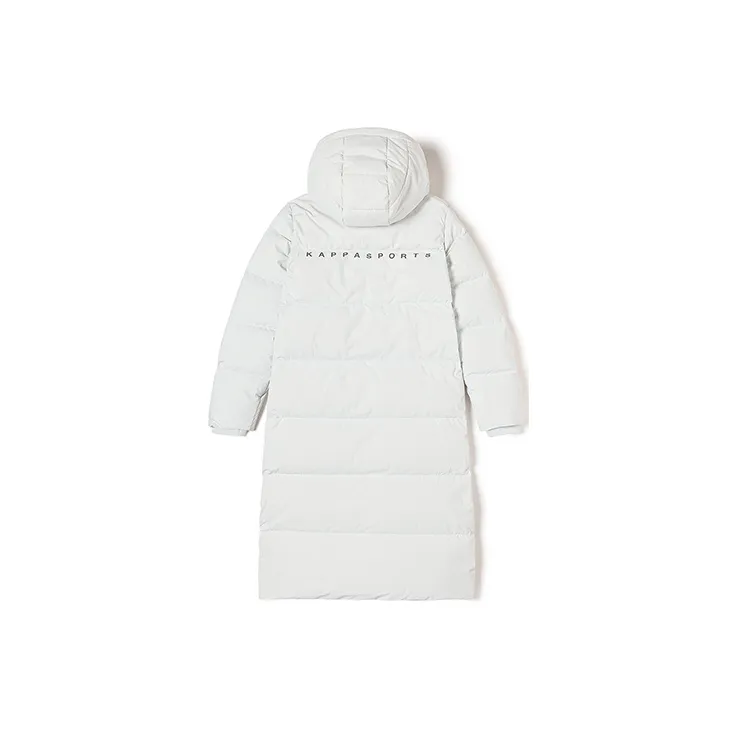 Kappa Letter Hooded Long Down Jacket Unisex-1
