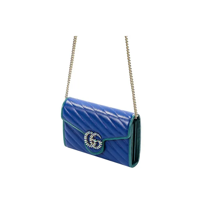 GUCCI GG Marmont Quilted Leather Wallet, Crossbody Bag, Shoulder Bag Women's-2
