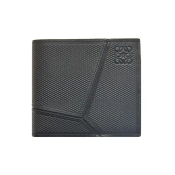 LOEWE Puzzle Textured Cow Leather Wallet Men's Black