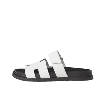 HERMES Chypre Stylish Sandals Men's White
