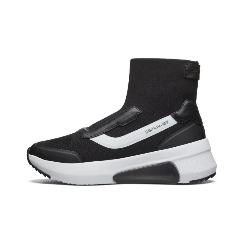Skechers MARK NASON Anti-Slip And Wear-Resistant Breathable High-Top Sports Casual Shoes Women's Black White-0