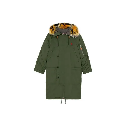 KENZO Boke Flower Series Parka Coats Men Green