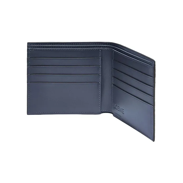 LOEWE Soft Grained Cow Leather Wallet Men's Agate Blue-2