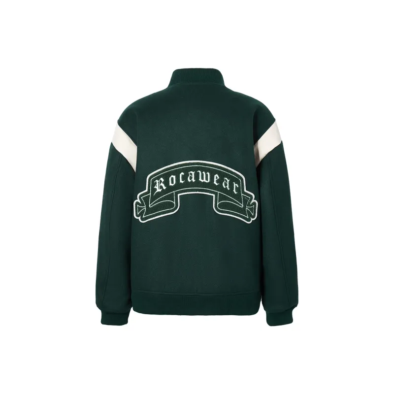 ROCAWEAR Letter Stand Collar Loose Fit Thickened Puffer Jacket Unisex-1